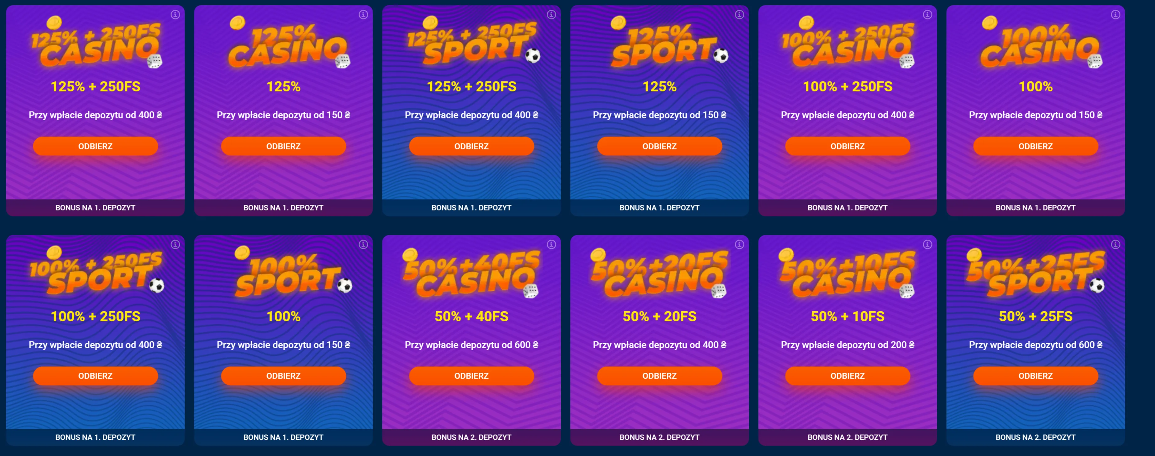 Odbierz Bonus Powitalny